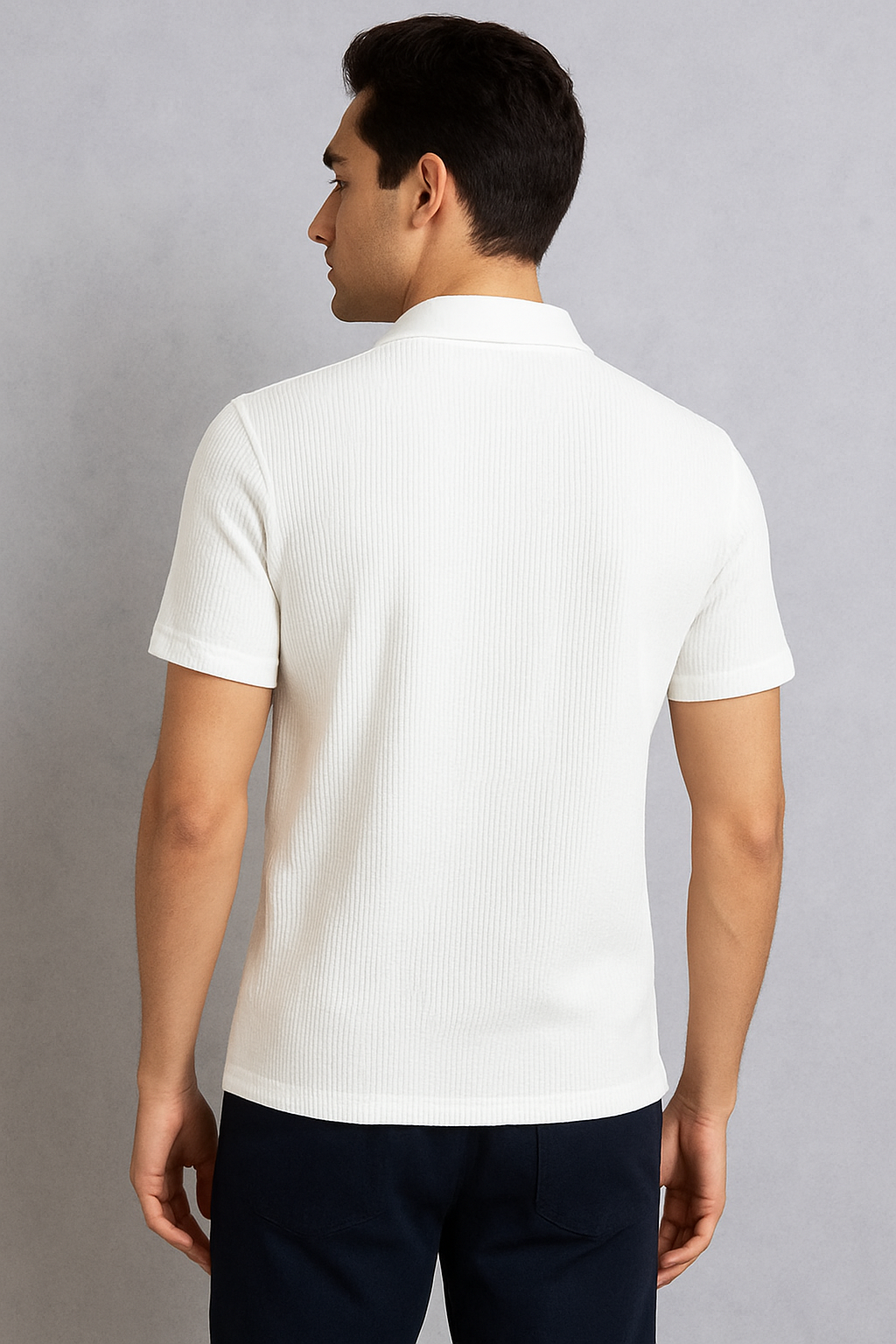 Classic White Zip Polo – Minimal Style, Maximum Impact