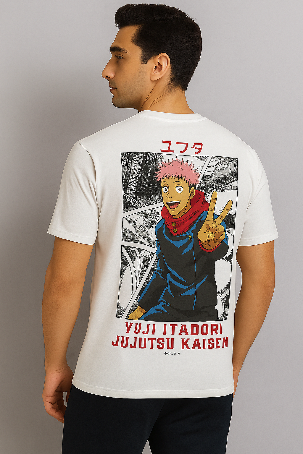 Stylish Young Man in Casual Half-Sleeve T-Shirt Look