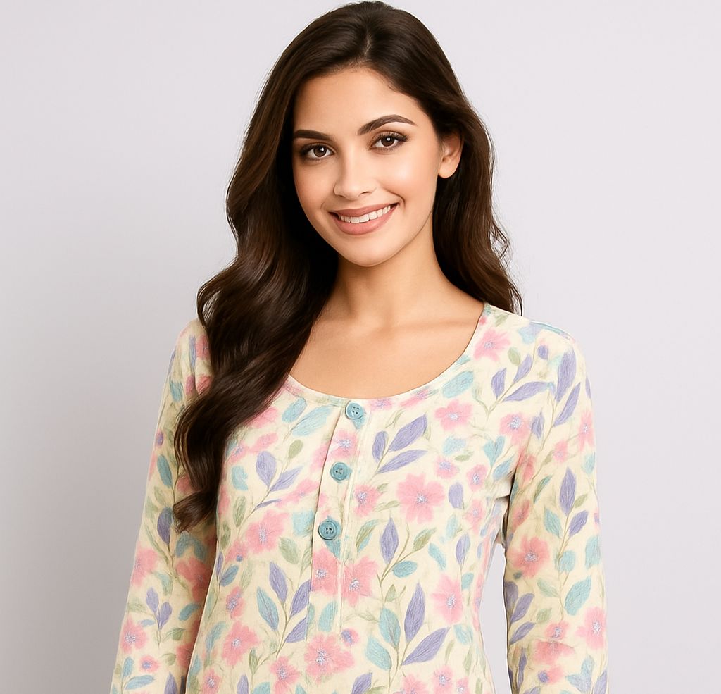Floral Printed Casual Kurti Top for Girl